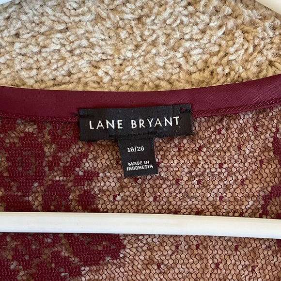 Lane Bryant Red lace babydoll short sleeve blouse size 18/20 plus size - Picture 2 of 2